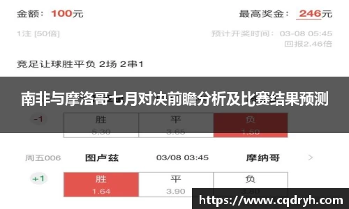 南非与摩洛哥七月对决前瞻分析及比赛结果预测